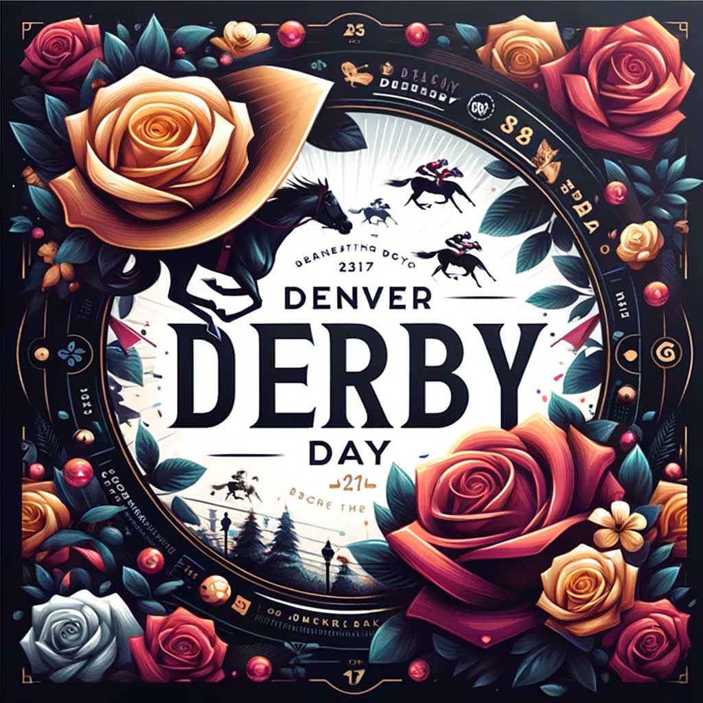 Mardi Gras themed Derby Day celebration poster Denver